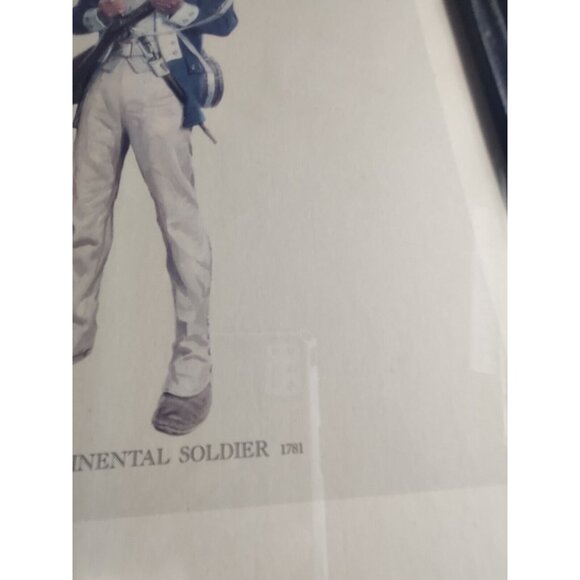 Vintage 1962 Continental Insurance Soldier 1781 Tom Lovell Litho Print in Frame - Picture 6 of 15